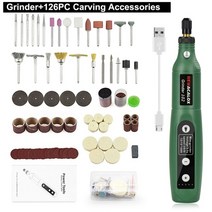 소형레이저각인기 불박기 열프레스기 레이저마킹기 이름새기기 Newacalox usb 충전 가변 속도 미니 그라인더 기계 회전 도구 키트 그라인더 세트 126pcs 조각 액세서리, 126pc g 그라인더 세트