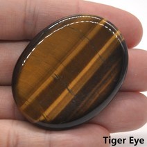 타원형 엄지 걱정 스톤 포켓 팜 원석 크리스탈 차크라 레이키 명상 영적 미네랄 마사지 35x45mm, 14 Tiger Eye_06 50PC