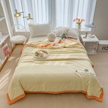 록신 여름 이불 싱글 더블 에어컨 이불 기계 빨 수있는 얇은 이불