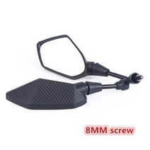 블랙 카본 섬유 색상 범용 10mm 8mm 나사 모토크로스 ATV 오프로드 더트 핏 자전거 오토바이 사이드 미러 베넬리 야마하 스즈키 가와사키 혼다 cb500x cb650f pc, 8MM adapter