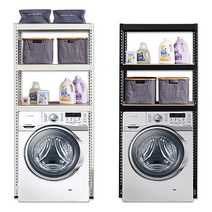 스피드랙 세탁기 건조기 수납 선반, 1100x600, 2100_3단, 블랙