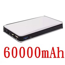 차도리 점프스타터 12v 24v 800A 자동차 점프 스타터 60000mAh 보조베터리 시작 장치 휴대용 충전기 비상, 06 White-60000mAh-1pcs