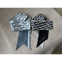 실크 패턴 가방손잡이 롱 스카프