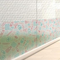 무점착유리시트 약국일러스트 글라스시트지.꾸밈