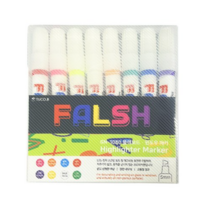 투코비 falsh 형광 화이트 블랙 윈도우마카펜 8색 세트, 10개