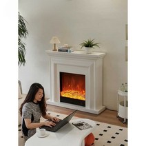 벽난로무드등 티비 거치대 2m 대형 조명 거실장 겨울, 1.2m 검정색 + 가열 코어