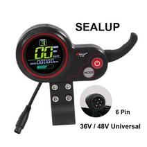 전기자전거 부품 스로틀스쿠터 LCD 악기 TF-100 Jh-01 디스플레이 스케이트 보드 대시 야외 휴대용 Kugoo M, 04 SEALUP 6 Pin, 한개옵션1