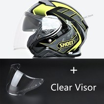 쇼웨이 헬멧 쇼에이 바이크 홍진 클래식 오토바이 오픈 페이스 J-CRUISE II AGLERO TC-3 제트 헬멧 오토, 03 Clear visor