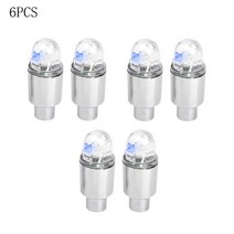 차량용 엠비언트 차량용 무드등 2/4/6PCS 자동차 휠 LED 라이트 Motocycle 자전거 라이트 타이어 밸브 모자, 03 6PCS_01 Multicolor