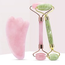 경락 얼굴 리프팅 옥 마사지기 세트 2color DD-10808, 핑크, 본상품선택