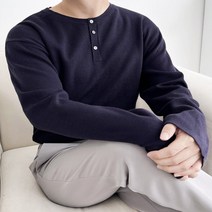 남성 봄 11color 헨리넥기본니트 단추포인트 셔츠