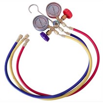 매니폴드 게이지 압력 게이지 매니폴드 압력계 r134a r12 r22 r502 전류 분배기 미터 도구 세트 냉매 에어컨 ac 진단 더블 테이블 밸브, 보여진 바와 같이