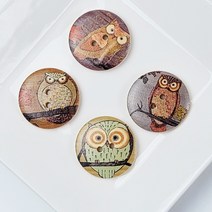 NEW)부엉이 나무단추 우드단추(8p)