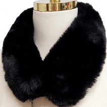 [겨울방한털목도리] 양방향 자석 페이크 퍼머플러 여성골프겨울 털목도리 방한용품, 블랙