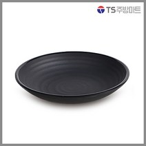 [돌산멜라민] 퓨전토기 원형찬기 - 반찬그릇 멜라민찬기 (업소용그릇 멜라민그릇 예쁜그릇 식당접시 멜라민볼 멜라민찬기), 1개, 블랙 6.5인치