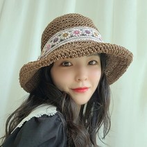 제이제이나인 핑플 벙거지 여름 버킷햇 여행 밀짚 지사 여성 모자