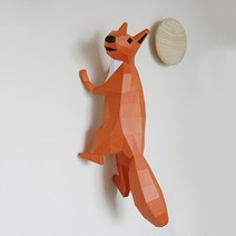 3D 동물 페이퍼 크래프트 입체 종이 접기 인형 모형 장식품 DIY 인테리어 소품 만들기, 다람쥐
