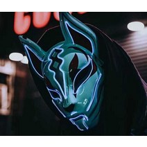 LED 여우 마스크 DJ 클럽 램프 할로윈 발광 인싸템, 화이트