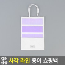 컬러 심플 사각 라인 종이 쇼핑백(중) 종이쇼핑백