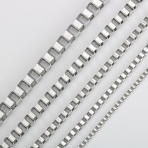 보석함2미터 316L 스테인레스 스틸 퇴색하지 마십시오 4mm 긴 상자 링크 대량 체인 맞춤 DIY 여성 남성 목, 02 4mm width, 01 steel tone_02 4mm width