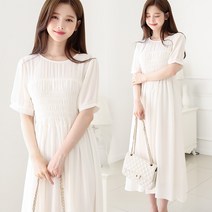 봄 원피스 백화점 아일렛 쉬폰 롱 여성 원피스 드레스