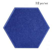 흡음판 방음 보드 음악실 흡음재 홈 침실 음향 패널 단열 사운드 흡수 장식 개, Large hexagon, 42-Telecom Blue, 8mm Medium Density