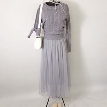 보블리에 / 레이어링 꽈배기 샤 롱 원피스