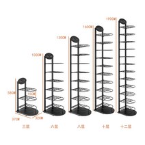 모자 진열대 거치대 정리대 걸이 디스플레이 랙 플로어 스탠딩 다층 수납 어린이 벽걸이 의류 매장 홀더 라이트 럭셔리 아이언 아트, 없음, 10.공식표준구성 - 흰색 12층 높이 190