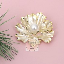 담수진주 옷핏 핑크 황금꽃 레트로 2종 진주브로치 화이트 천연