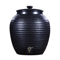 차 항아리 물 도자기 물 수도꼭지 생수 데코 디스펜서, 20L 텐무 블랙 드래곤 싱글 실린더