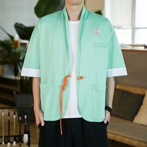 핑크반팔셔츠 여름 차이나 가디건 코트 꽃자수 와이드 루즈핏 캐쥬얼 중국전통의상 커플 트렌드 JK23P7 4994335705