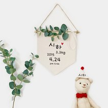 아기 가랜드-셀프 백일 자수 이름 생일 축하가랜드 제작 상차림 패브릭 첫돌 조화, 글씨체 D, 유칼립투스가랜드