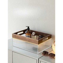 아크릴정리함 수납 박스 보관상자 책 화장대 소품, 수납바구니 + 메이크업 브러쉬 수납박스