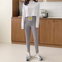 코지 여자 데일리 피트니스 홈웨어 스마일 9부 레깅스