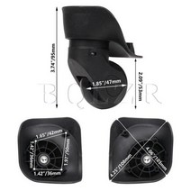 수하물 가방 바퀴 교체 롤러 나사 소형 여행 액세서리 개, W041-2 Black (Large)
