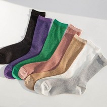 레트로샤인 펄 골지 크루삭스 미들삭스 패션양말 장목양말