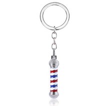 미용실 싸인볼 바버샵 레트로 회전 간판 벽걸이 패션 크리스탈 3d 키 체인 크라운 미용사 로고 금속 펜던트 열쇠 고리 남성 키 가방 액세서리 선물 헤어샵 이발소, k352-2