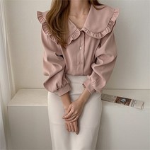 코지일이삼 여자 코디 편한 여친룩 데일리 봄 여름 프릴 블라우스 (7026179)