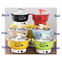 다기능 전기 밥솥 붙지 않는 개인 냄비 음식 수프 쌀 국수 계란 프라이 히터 팬, 푸른 색, 협력사, 유럽 ​​연합