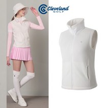 [클리브랜드 골프] [클리브랜드골프] 써모테크플리 우븐배색 여성 풀집업 조끼/골프조끼/골프