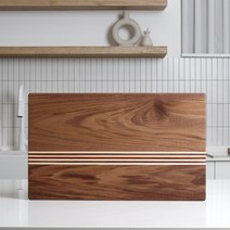 제이픽스 스트라이프 원목 명품 호두 나무 플레이팅 대형 도마, 월넛