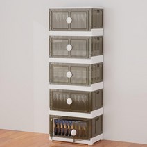 SHELLAJUN 뚜껑이 있는 플라스틱 보관 용기 2팩 94.8L(108쿼트) 원형 손잡이 보관함 바퀴가 달린 접이식 옷장 침실 주방 투명 차를 위한 쌓을 수 418615, 5 Pack-27Gal