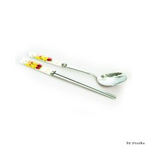 세라믹성인장미수저세트/숟가락/젓가락/포크/수저/수, 상세페이지 참조, 상세페이지 참조