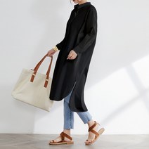 와이제이 루즈핏 셔츠 롱원피스 차이나넥셔츠 YJK239