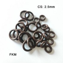오링 10PCS FKM 씰 링 개스킷 CS 2.5mm 불소 고무 와셔 외경 7mm ~ 50mm 내마모성 연료 오존 씰578251, 21x16x2.5mm, Random color
