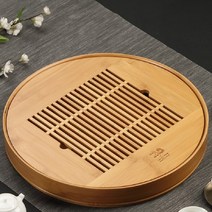 호화랑 다기세트 다도 보이차차판 대나무 맹종죽 원형성수다반 db007, B.竹本色圆茶盘（中号）, 1개