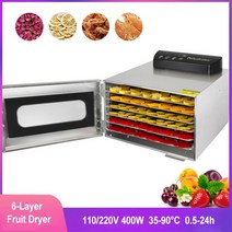 식품 건조기 6 트레이 가정용 스테인레스 스틸 야채 과일 고기 공기 식품건조기 감말리기 벼건조기 오징어건조기 리큅 홍삼건조기 말랭기, [04] AU, [02] 220V, 04 AU_02 220V
