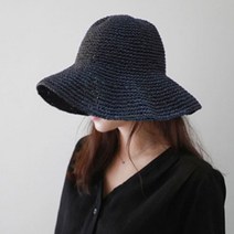 치키티타 라피아햇 여름 여자 와이드 밀짚 라탄 모자