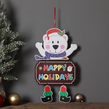 아파트화목난로 가정용 실내 크리스마스 장식 종이 환영 문 매달려 창 벽난로 트리 펜던트 목록 산타 클로스 눈사람, [03] Polar bear