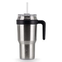 REDUCE 텀블러 40oz 손잡이 빨대텀블러 스텐 머그, 40온스, 스테인레스스틸